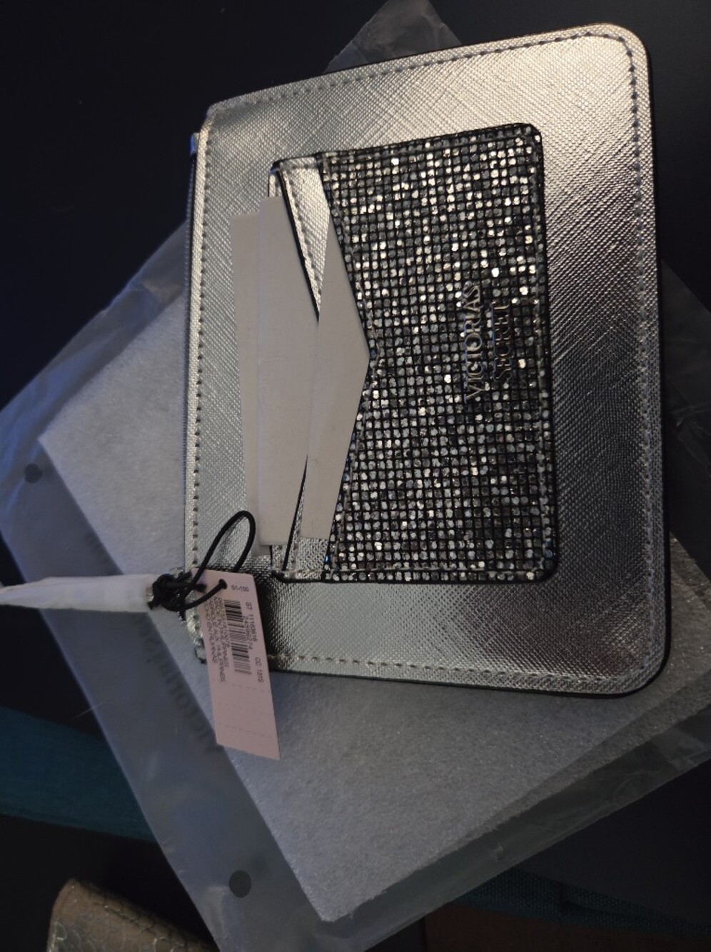 Victoria's Secret Silver Rhinestone Card Holder